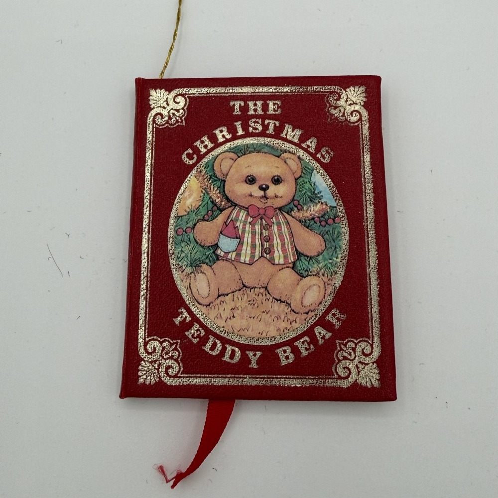 Vintage Kurt S Adler 1984 The Christmas Teddy Bear Miniature Book Ornament Decor